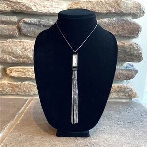 White House Black Market Mixed Metal Tassel Necklace